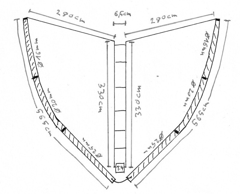 Diagram of the antenna with all measurements